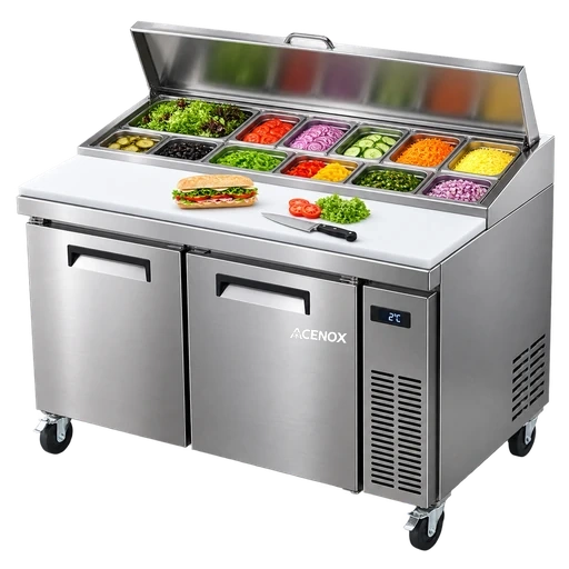 Mesas refrigeradas para ensaladas y preparación